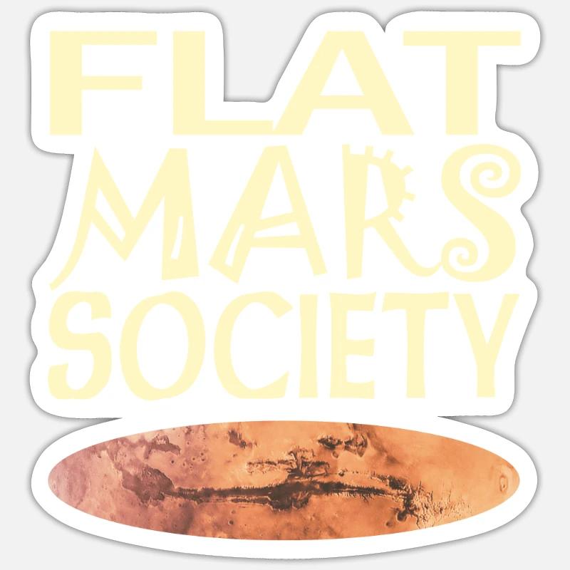 Société Flat Mars - Sticker taille S (10 x 10 cm) - blanc mat