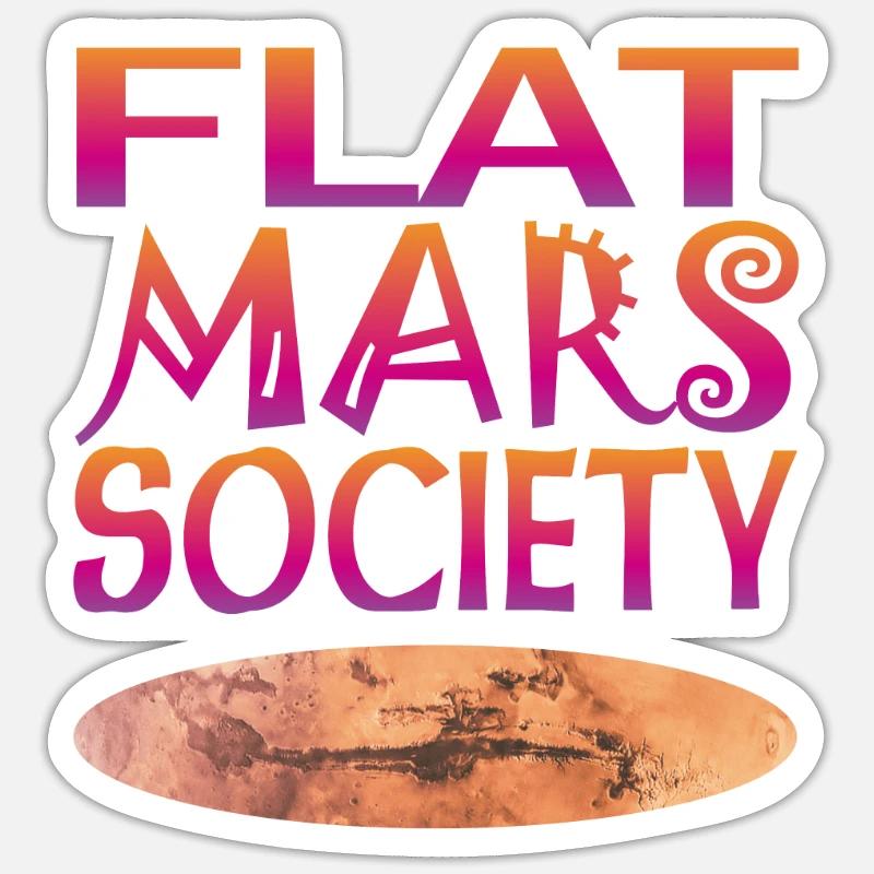 Société Flat Mars - Sticker taille S (10 x 10 cm) - blanc mat