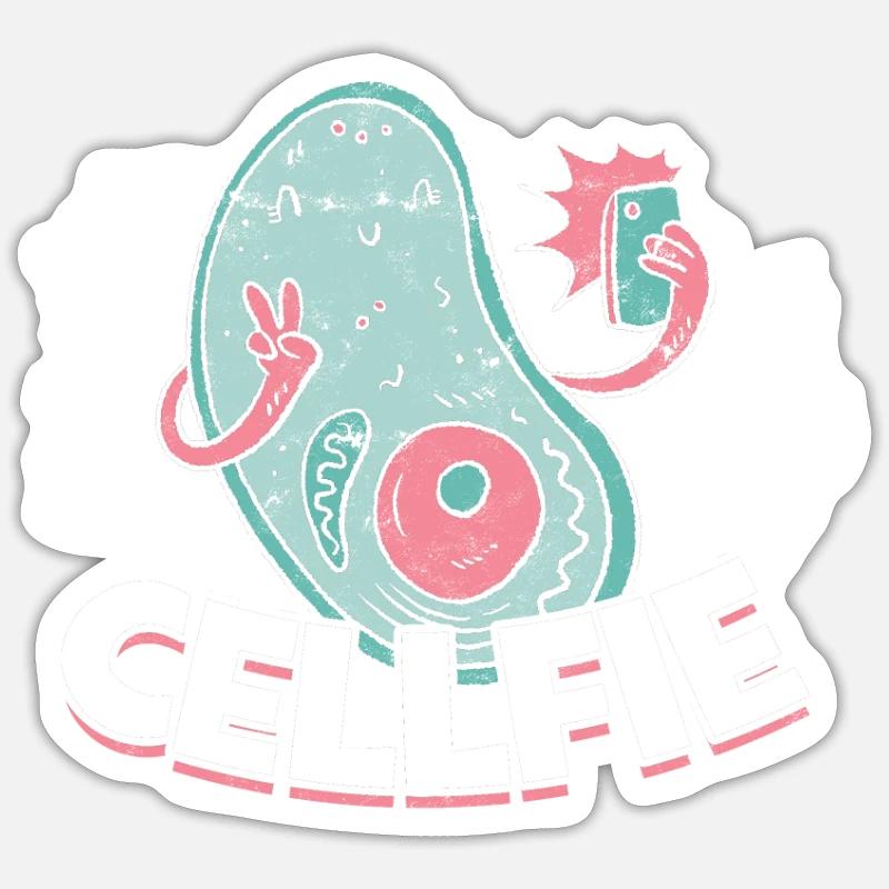 Cellfie - cellule - Sticker taille S (10 x 10 cm) - blanc mat