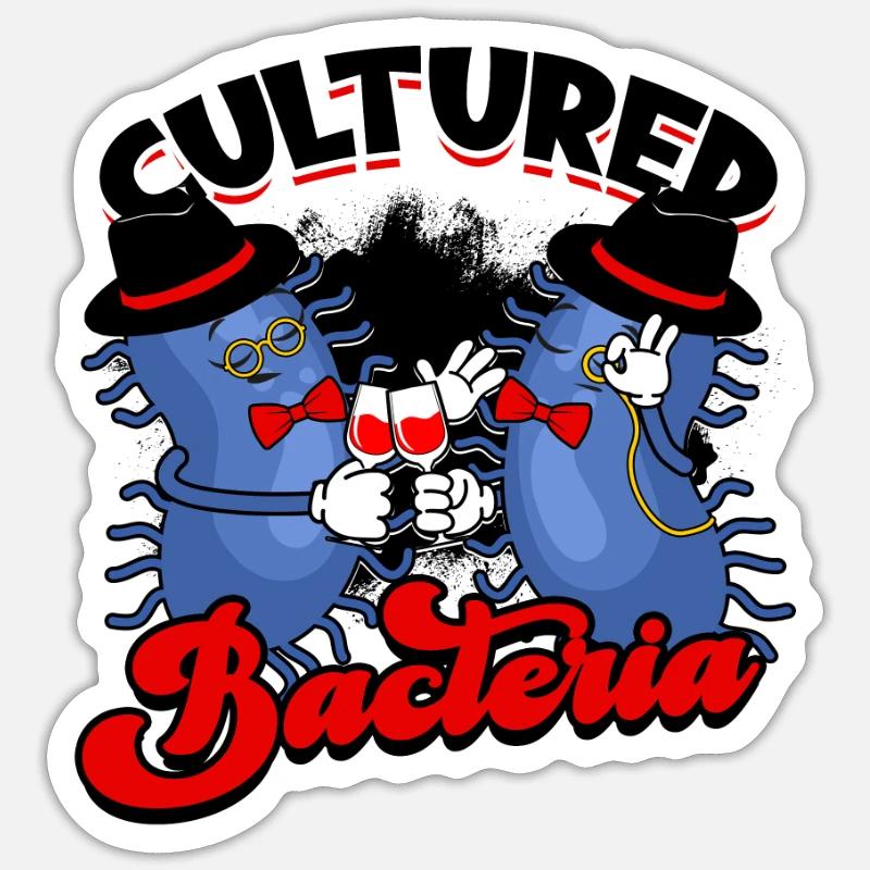Bactéries cultivées - bactéries - Sticker taille S (10 x 10 cm) - blanc mat