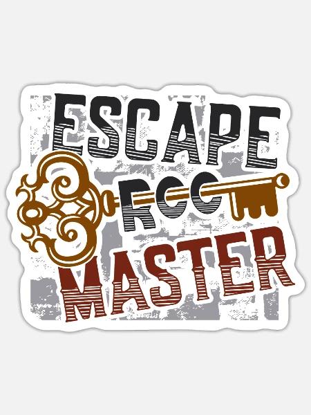 Escape Room, Master Escape Room, Geburtstag. - Sticker Größe S (10 x 10 cm) - Mattweiß