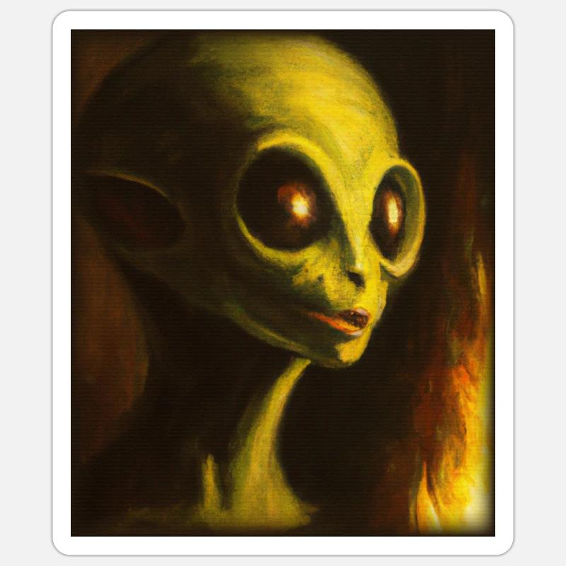 alien devil - Sticker size S (10 x 10 cm) - white matte