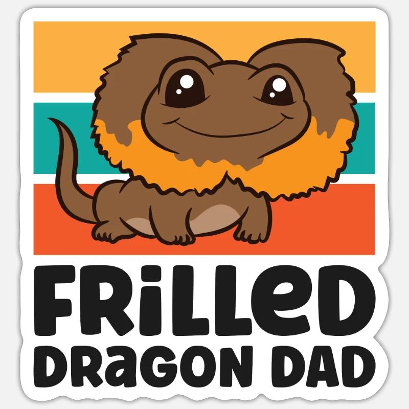 Curled Dragon Papa Reptile Curled - Sticker taille S (10 x 10 cm) - blanc mat