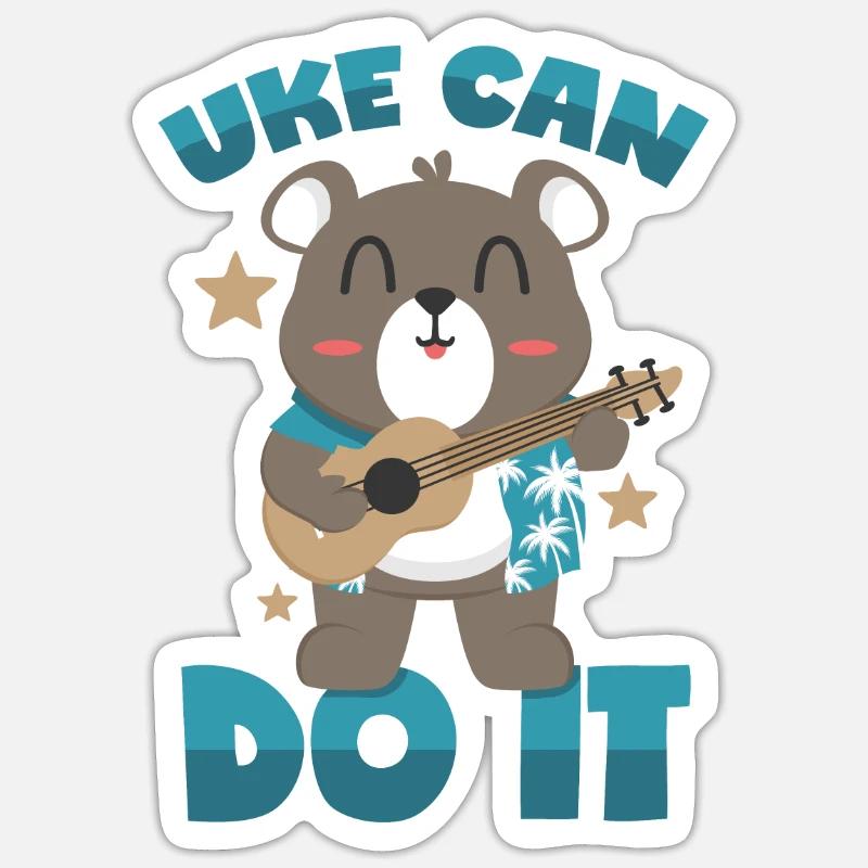 Ukulele Motivation - Sticker Größe S (10 x 10 cm) - Mattweiß