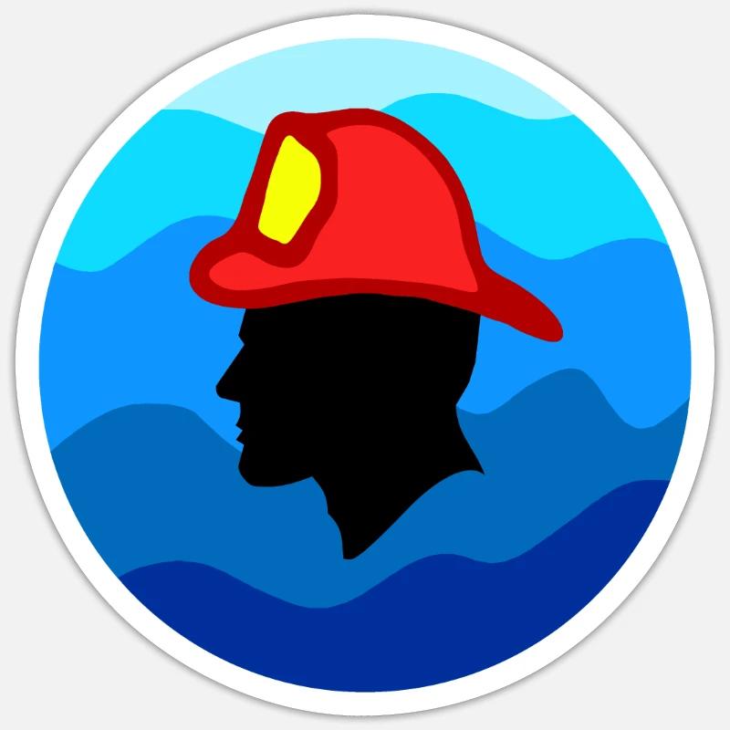 Fireman Sticker size S (10 x 10 cm)