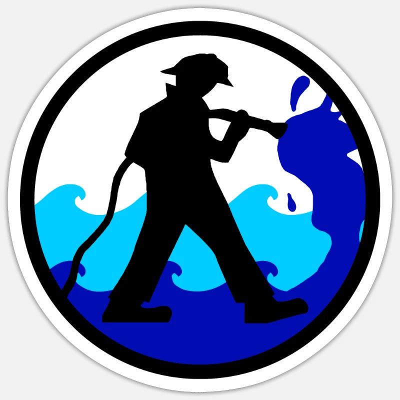 Fireman - Sticker size S (10 x 10 cm) - white matte
