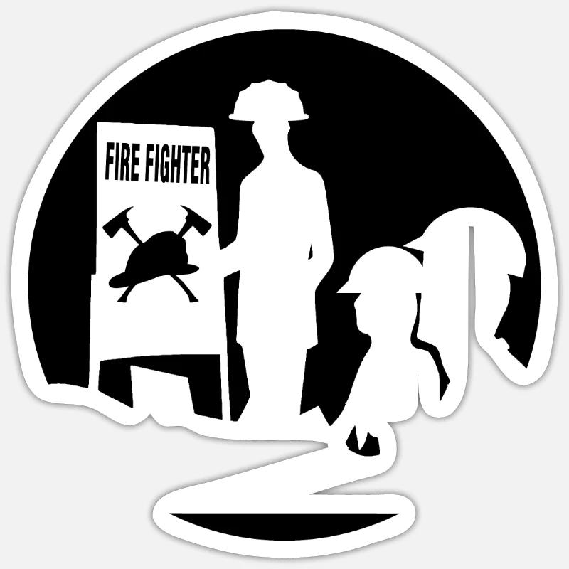 Fireman - Sticker size S (10 x 10 cm) - white matte