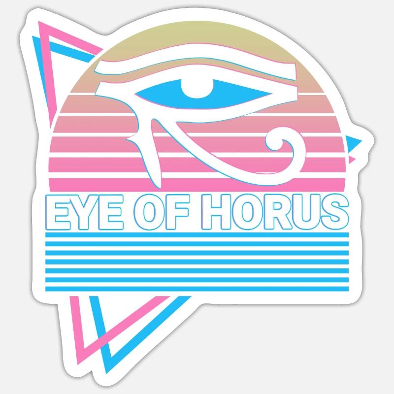 Oeil d’Horus Rétro - Sticker taille S (10 x 10 cm) - blanc mat