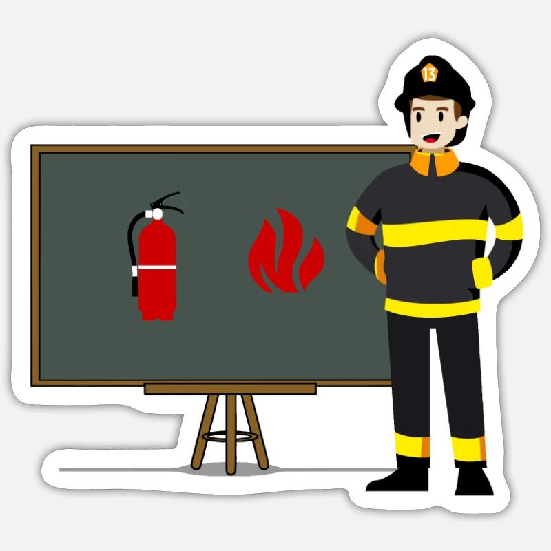 Pompier Sticker taille S (10 x 10 cm)