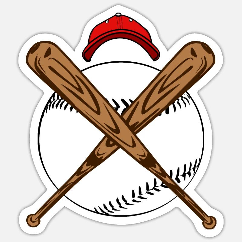 Base-ball - Sticker taille S (10 x 10 cm) - blanc mat
