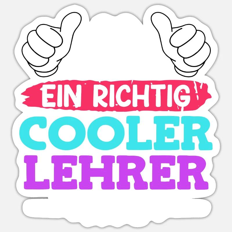 So sieht ein cooler Lehrer aus Lehrer - Sticker Größe S (10 x 10 cm) - Mattweiß