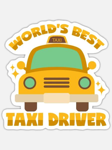 Bester Taxifahrer der Welt - Sticker Größe S (10 x 10 cm) - Mattweiß
