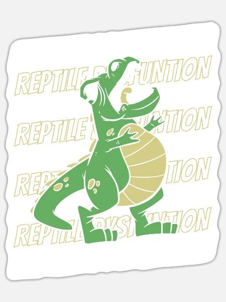 Dinosaurier Lustiger Trex Reptile Dysfunction - Sticker Größe S (10 x 10 cm) - Mattweiß
