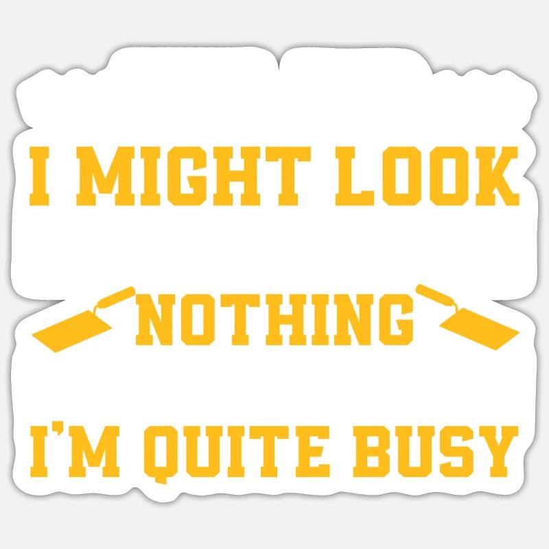 Lustiger Fliesenleger Spruch - Sticker Größe S (10 x 10 cm) - Mattweiß