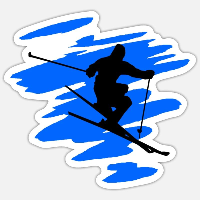 Skiing Sticker size S (10 x 10 cm)