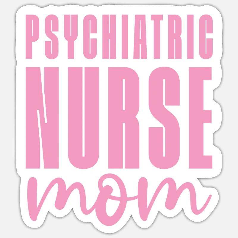 Maman infirmière - Sticker taille S (10 x 10 cm) - blanc mat