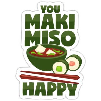 Maki & Miso - Japanisches Essen - Sticker Größe S (10 x 10 cm) - Mattweiß - Vorne