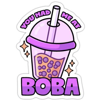 Boba: Bubble Tea - Sticker size S (10 x 10 cm) - white matte - Front