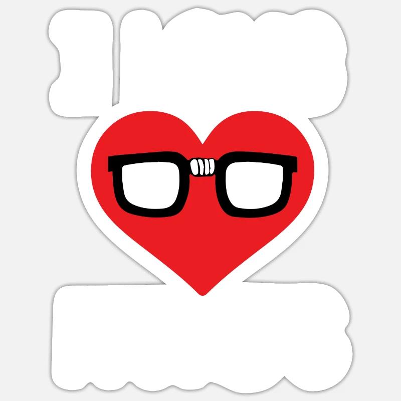 i love nerds - Sticker size S (10 x 10 cm) - white matte