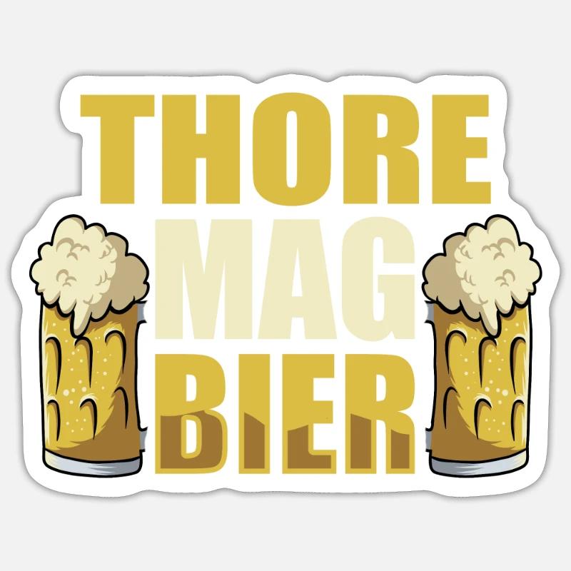 Thore mag Bier Name Geburtstag Sticker Größe S (10 x 10 cm)