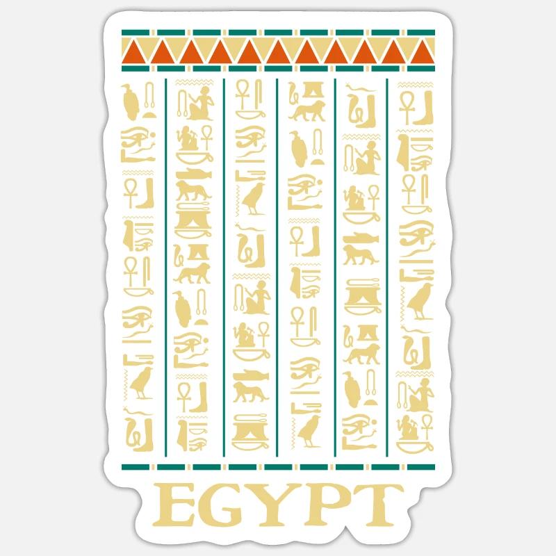 Hieroglyphics Pyramids Ancient Egypt - Sticker size S (10 x 10 cm) - white matte