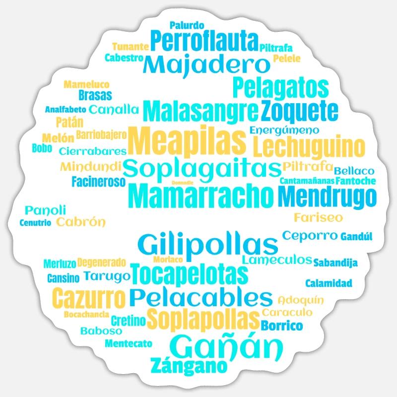 Insultes en castillan espagnol - Sticker taille S (10 x 10 cm) - blanc mat
