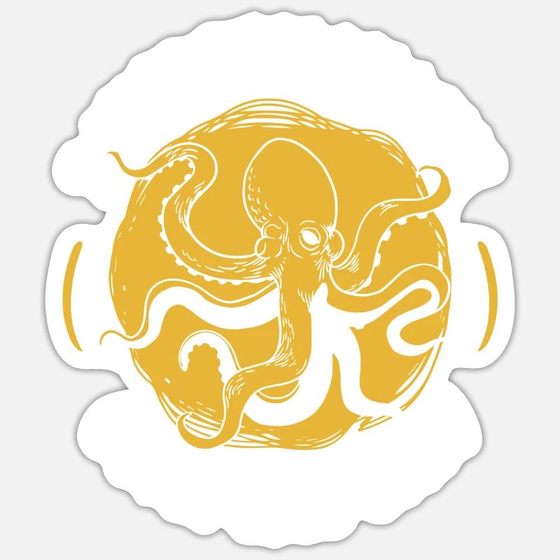 Octopus Octopus Cuttlefish Animal - Sticker size S (10 x 10 cm) - white matte