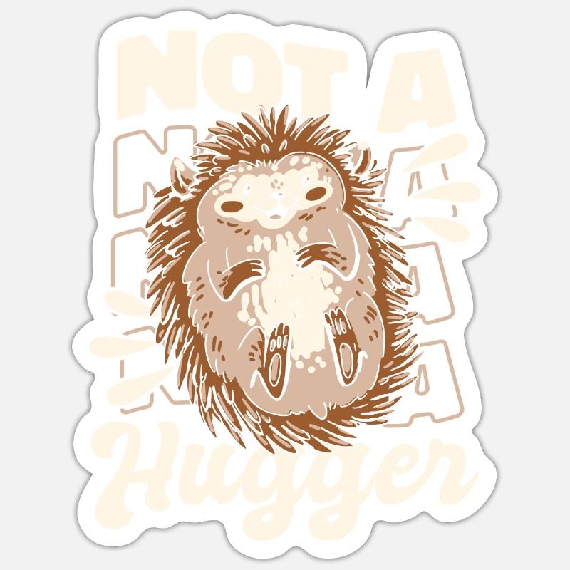Hérisson Animal épineux Hérisson - Sticker taille S (10 x 10 cm) - blanc mat