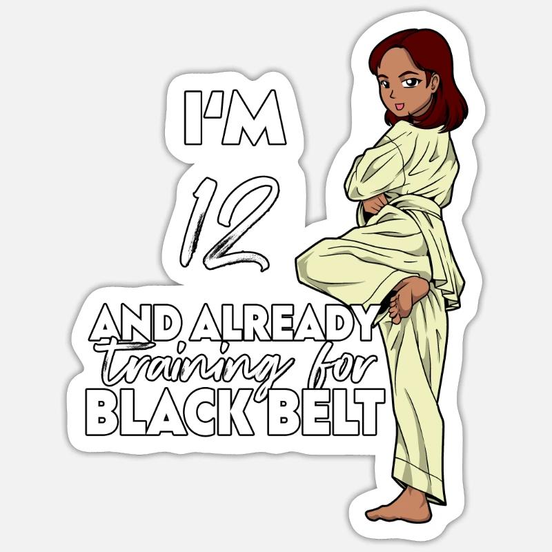 Ich bin 12 - Mädchen Karate Sticker Größe S (10 x 10 cm)