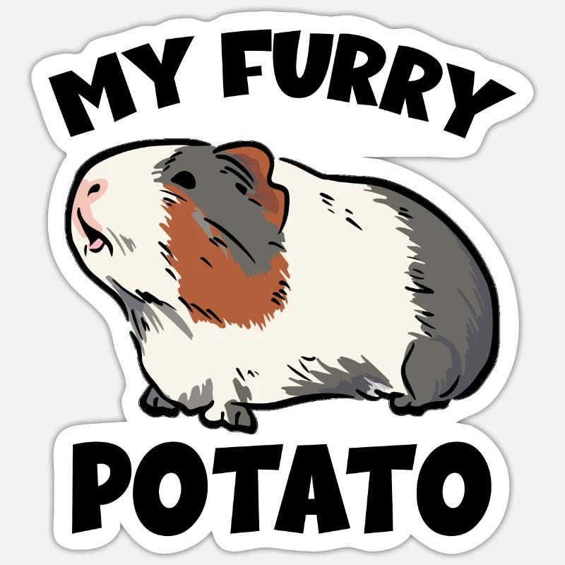 Mon cochon d’Inde à fourrure Sticker taille S (10 x 10 cm)