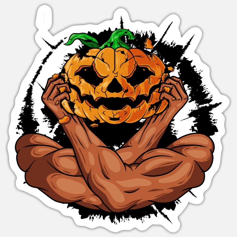 Halloween mit Arme - Sticker Größe S (10 x 10 cm) - Mattweiß