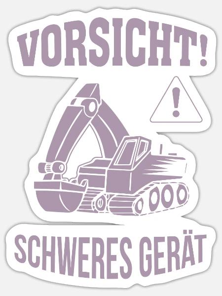 Bagger Baggerfahrer Baugeräteführer Schweres Gerät - Sticker Größe S (10 x 10 cm) - Mattweiß
