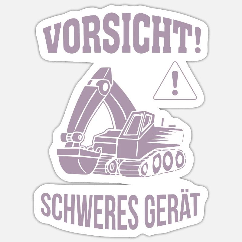 Bagger Baggerfahrer Baugeräteführer Schweres Gerät Sticker Größe S (10 x 10 cm)