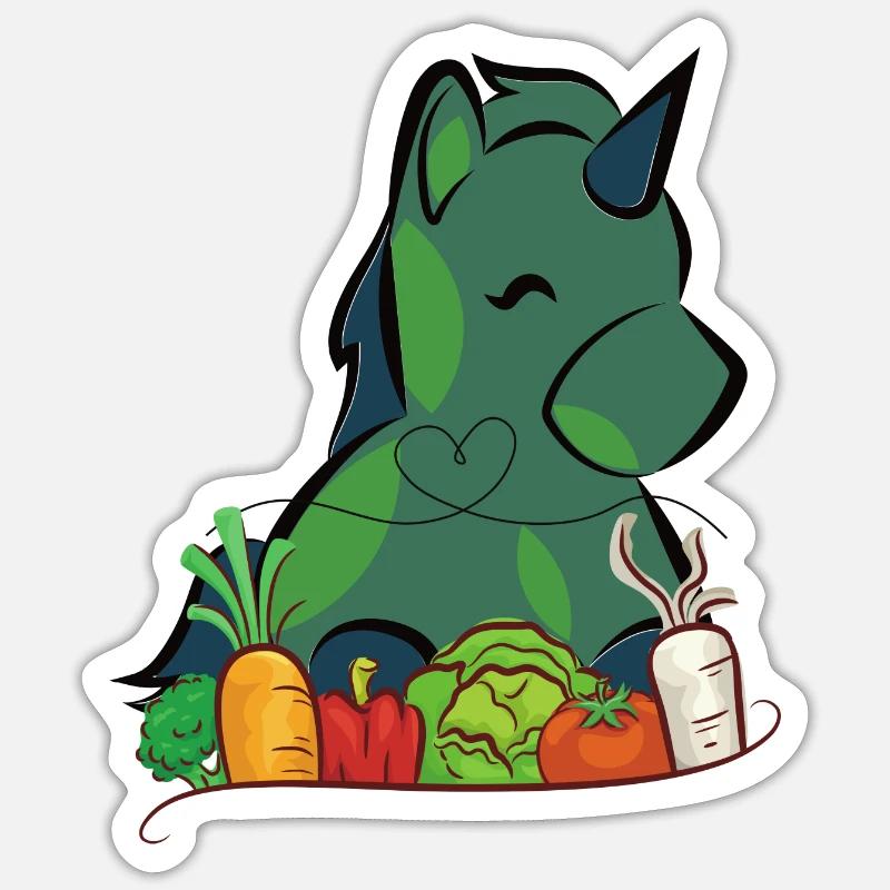 Veggie Einhorn Sticker Größe S (10 x 10 cm)