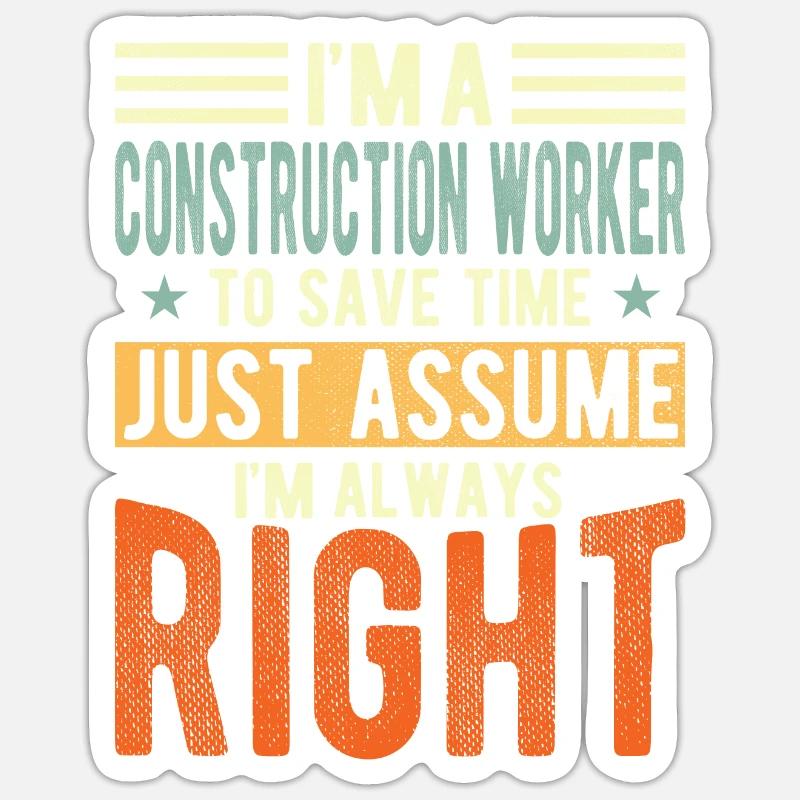 Ouvrier du bâtiment Sticker taille S (10 x 10 cm)