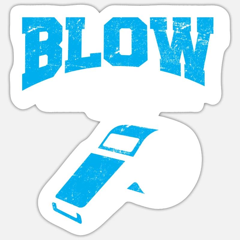 Funny Ref Blow The Whistle Bad Referee Whistle Sticker Größe S (10 x 10 cm)