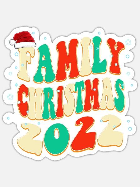 Familienweihnacht 2022 Vintage Classic Weihnachten - Sticker Größe S (10 x 10 cm) - Mattweiß