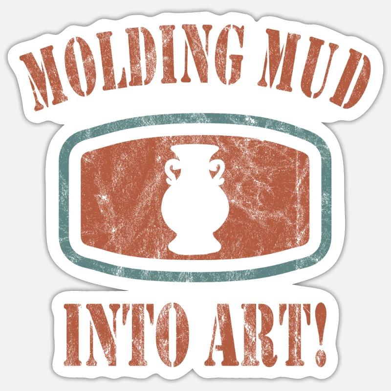 Make pottery - Sticker size S (10 x 10 cm) - white matte