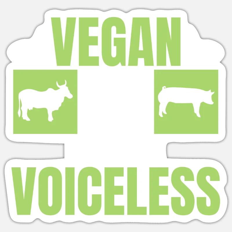Vegan pour les sans-voix - vegan - Sticker taille S (10 x 10 cm) - blanc mat