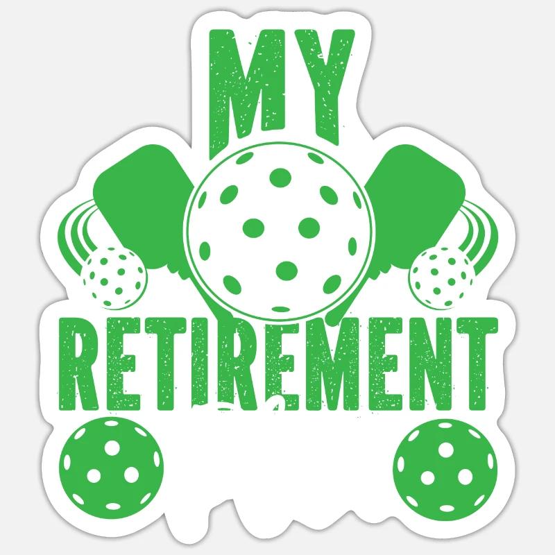 Pickleball a pris ma retraite - Sticker taille S (10 x 10 cm) - blanc mat