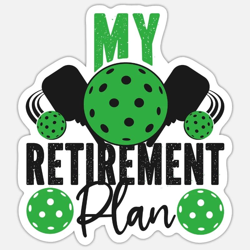 Pickleball Retiré Ma retraite - Sticker taille S (10 x 10 cm) - blanc mat