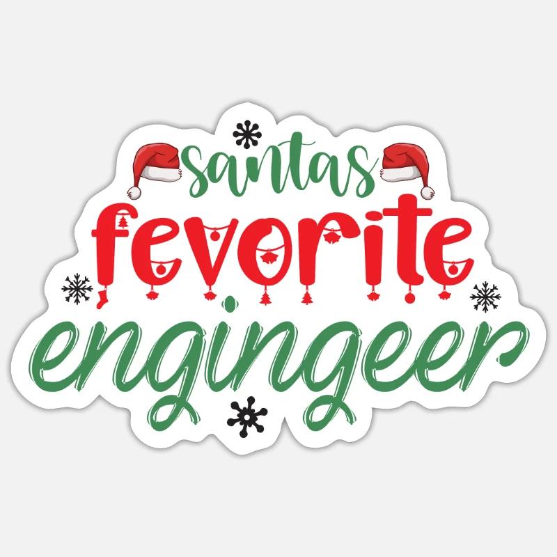 Santa's dearest engineer gift Sticker size S (10 x 10 cm)