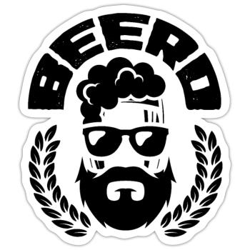 Beerd Graphic Homebrewing Winemaking Brewery Craft - Sticker Größe S (10 x 10 cm) - Mattweiß - Vorne