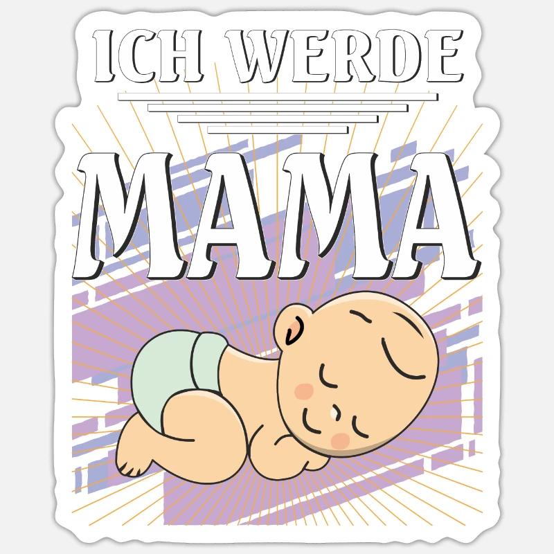 ICH WERDE MAMA Sticker Größe S (10 x 10 cm)