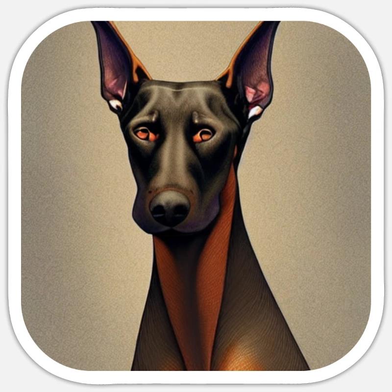 Doberman - Sticker size S (10 x 10 cm) - white matte