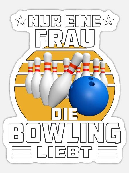 FRAU DIE BOWLING LIEBT - Sticker Größe S (10 x 10 cm) - Mattweiß