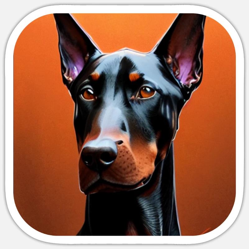 Doberman - Sticker size S (10 x 10 cm) - white matte