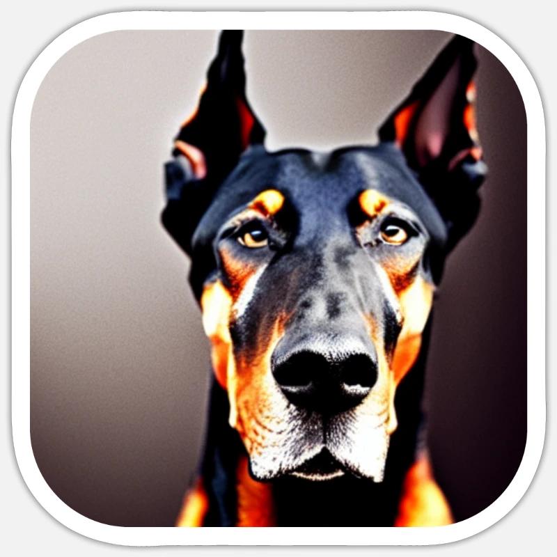 Doberman - Sticker size S (10 x 10 cm) - white matte