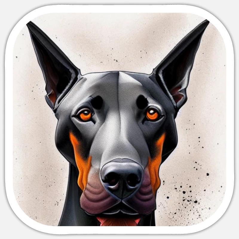 Doberman - Sticker size S (10 x 10 cm) - white matte