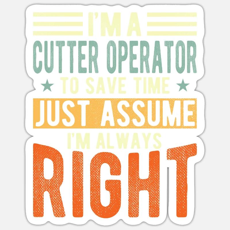 Opérateur de découpe - Sticker taille S (10 x 10 cm) - blanc mat